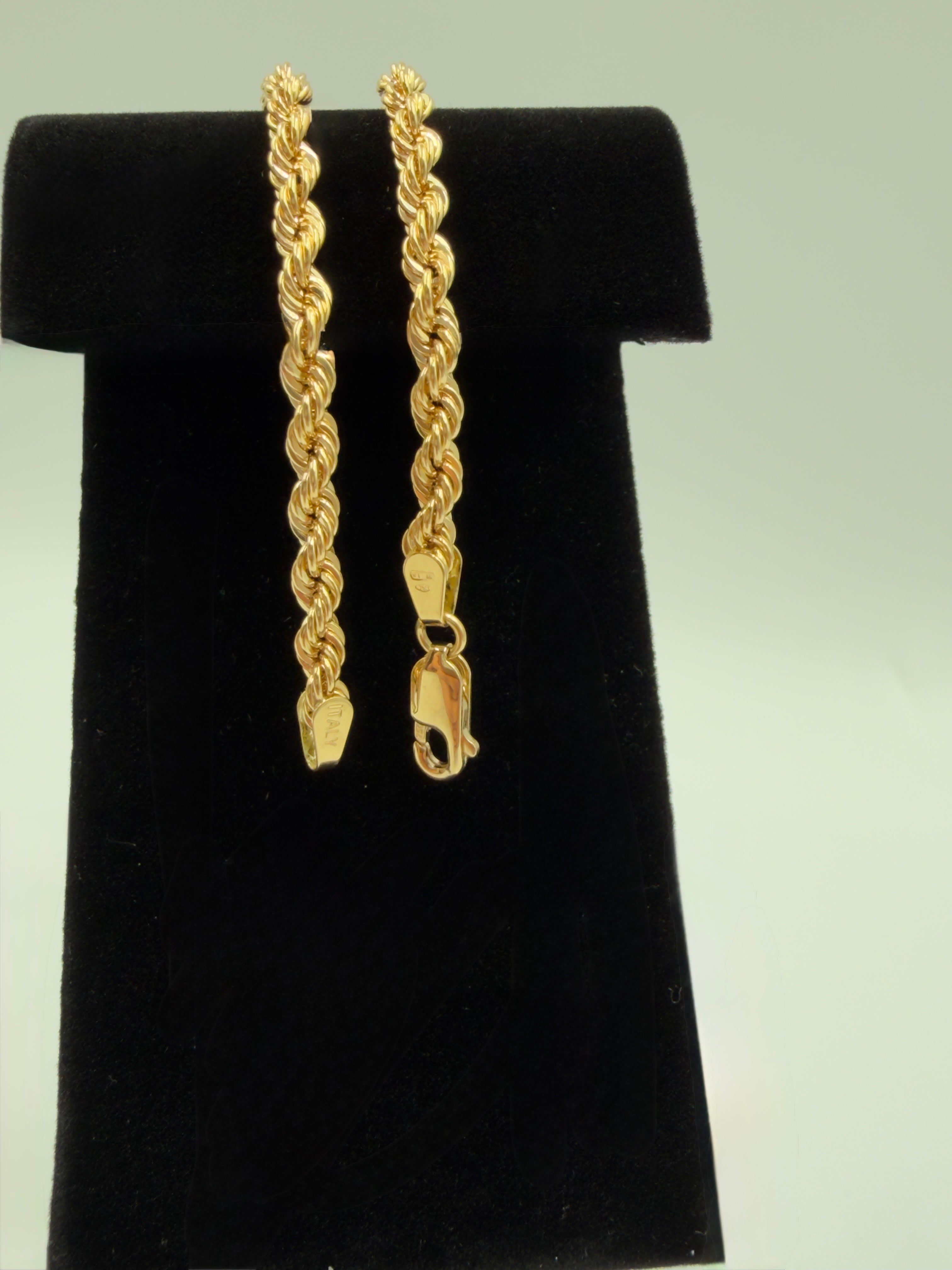 18K Gold Cord Rope & Bow Bracelet - 4.40g