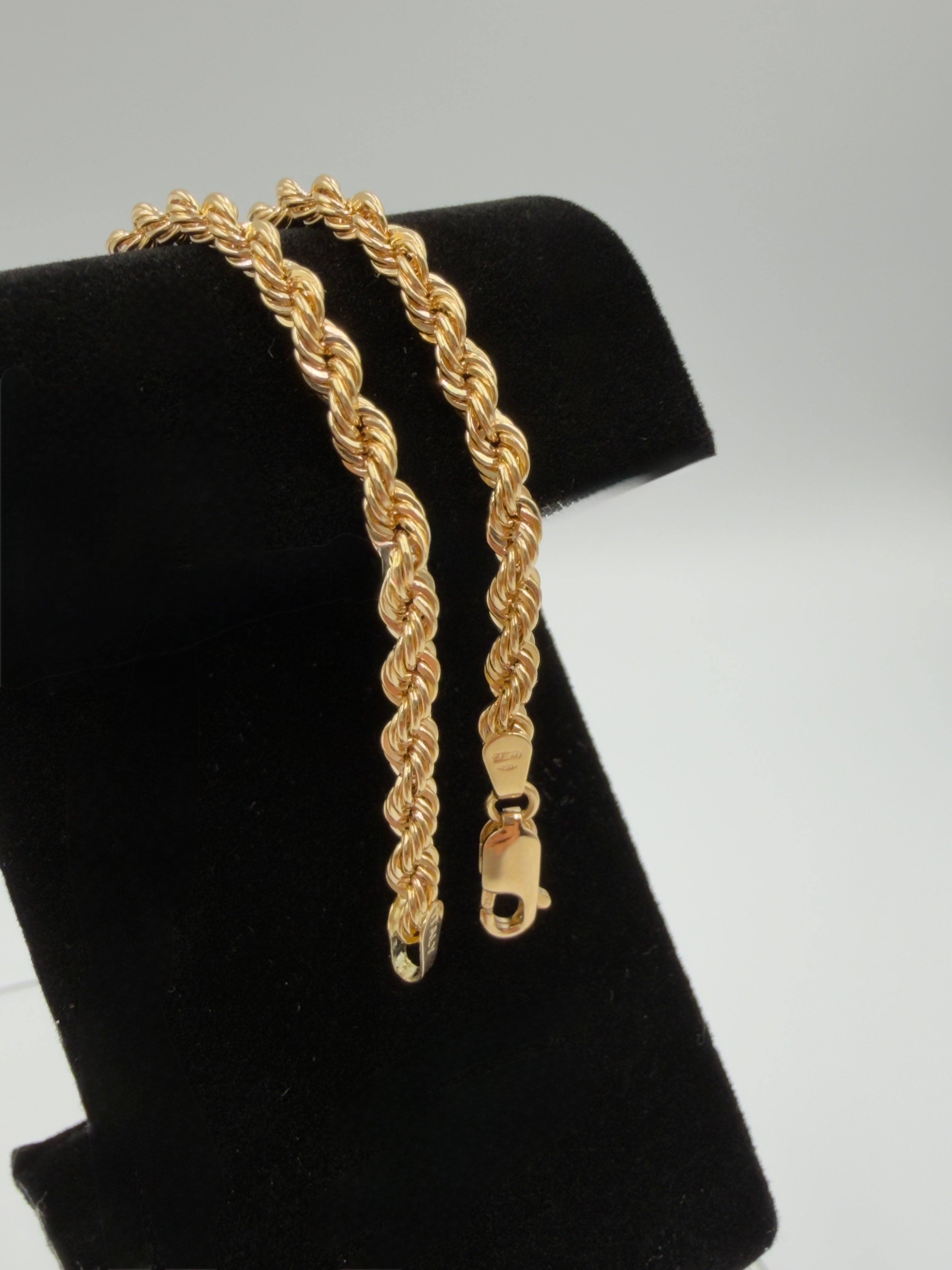 18K Gold Cord Rope & Bow Bracelet - 4.40g
