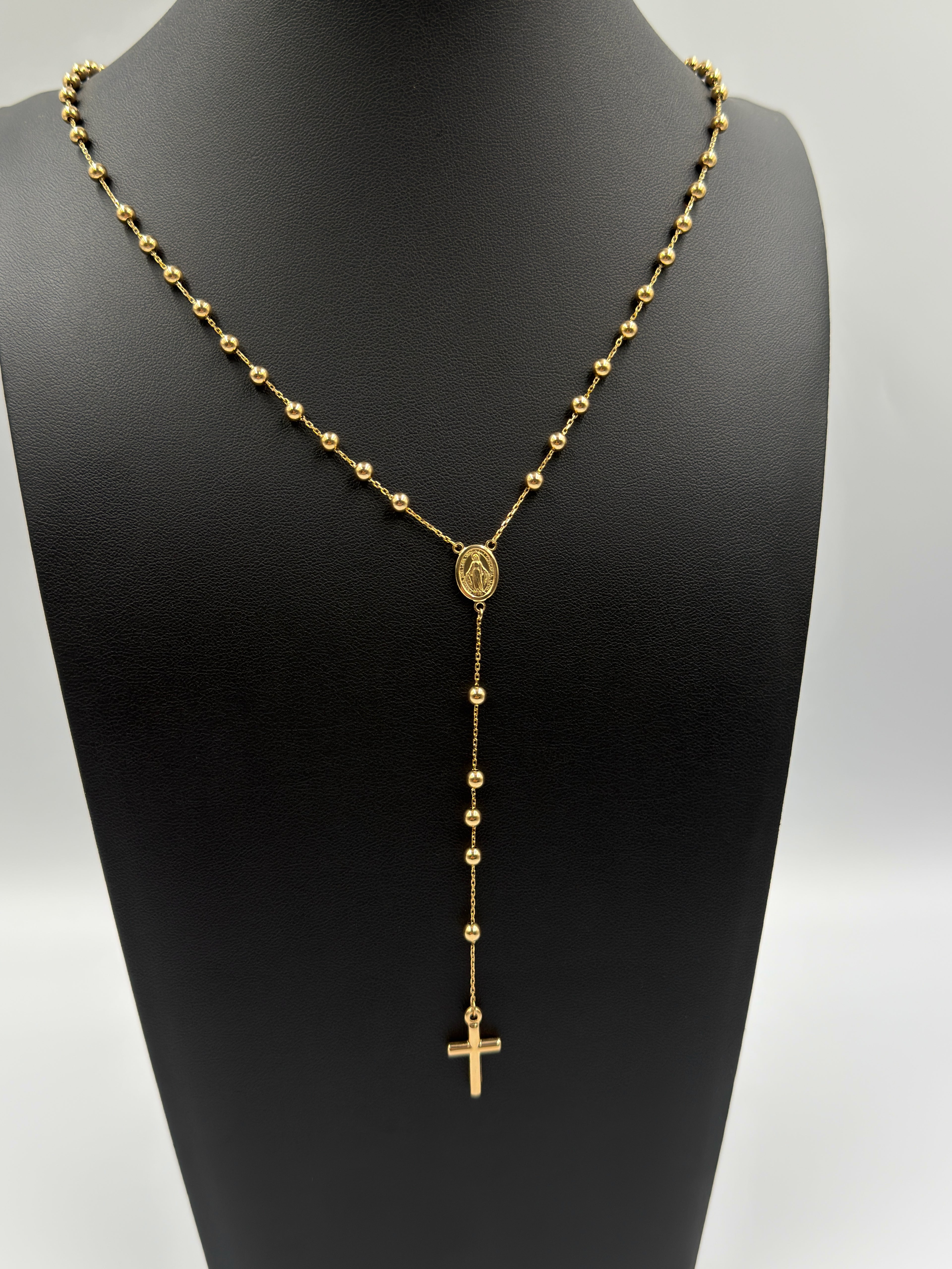 18K Gold Traditional Catholic Rosary Chain
