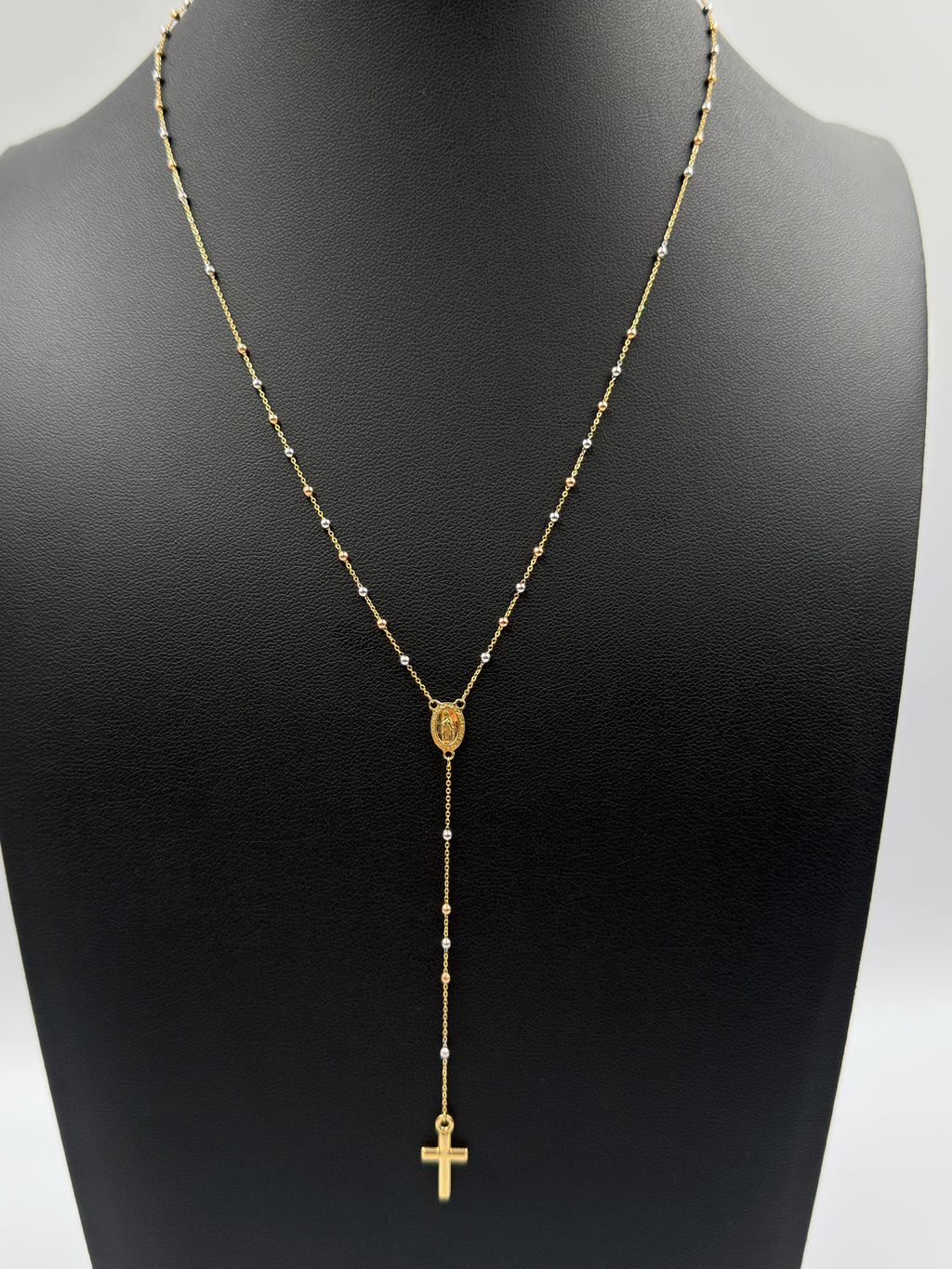 18K Gold Three - Tone Women’s Rosary Necklace – 2.83 g