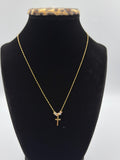 18K Gold Three - Tone Women’s Necklace with Pendant – 1.48 g