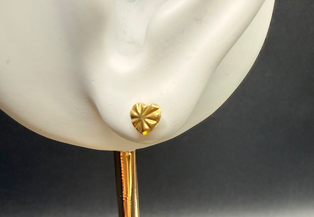 Aretes - Topos Corazón Oro 18K Italiano