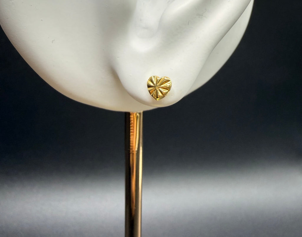 Aretes - Topos Corazón Oro 18K Italiano
