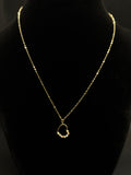 18K Gold Three - Tone Women’s Necklace with Heart Pendant – 1.93 g