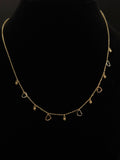 18K Gold Three - Tone Women’s Necklace with Heart Pendant – 2.43 g