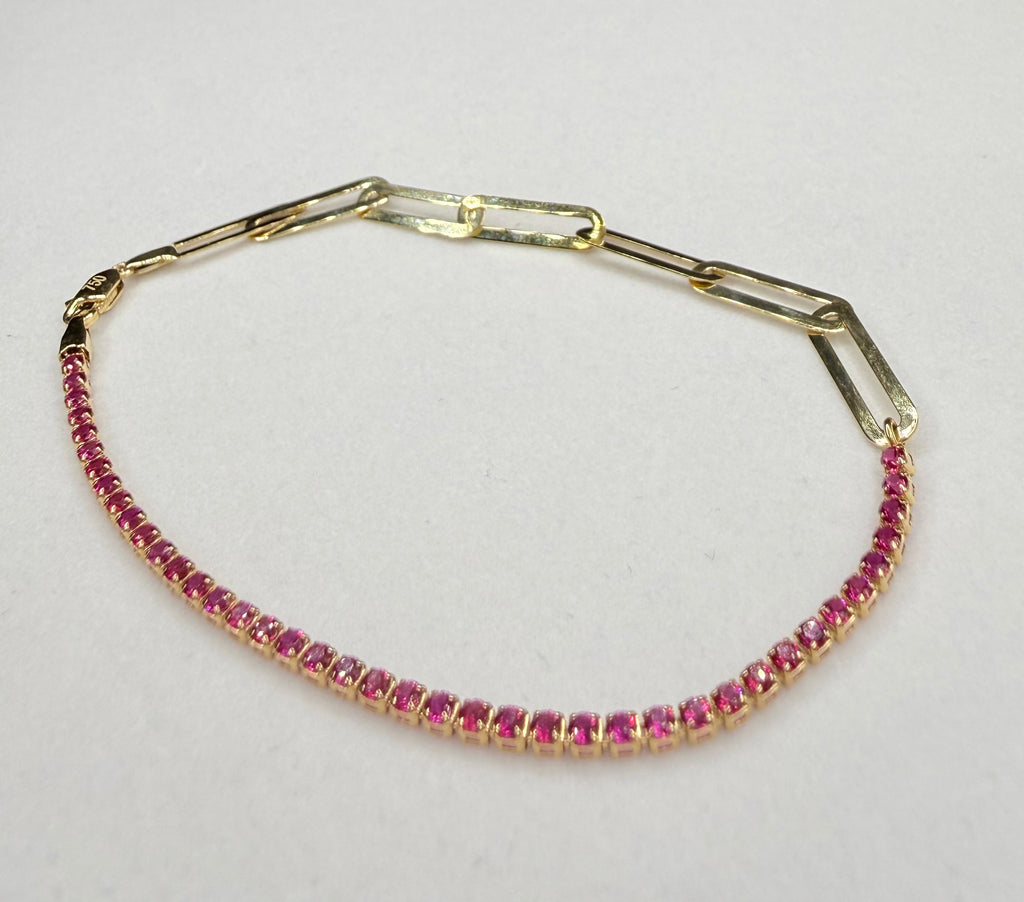 Pulsera estilo Tenis Oro 18K