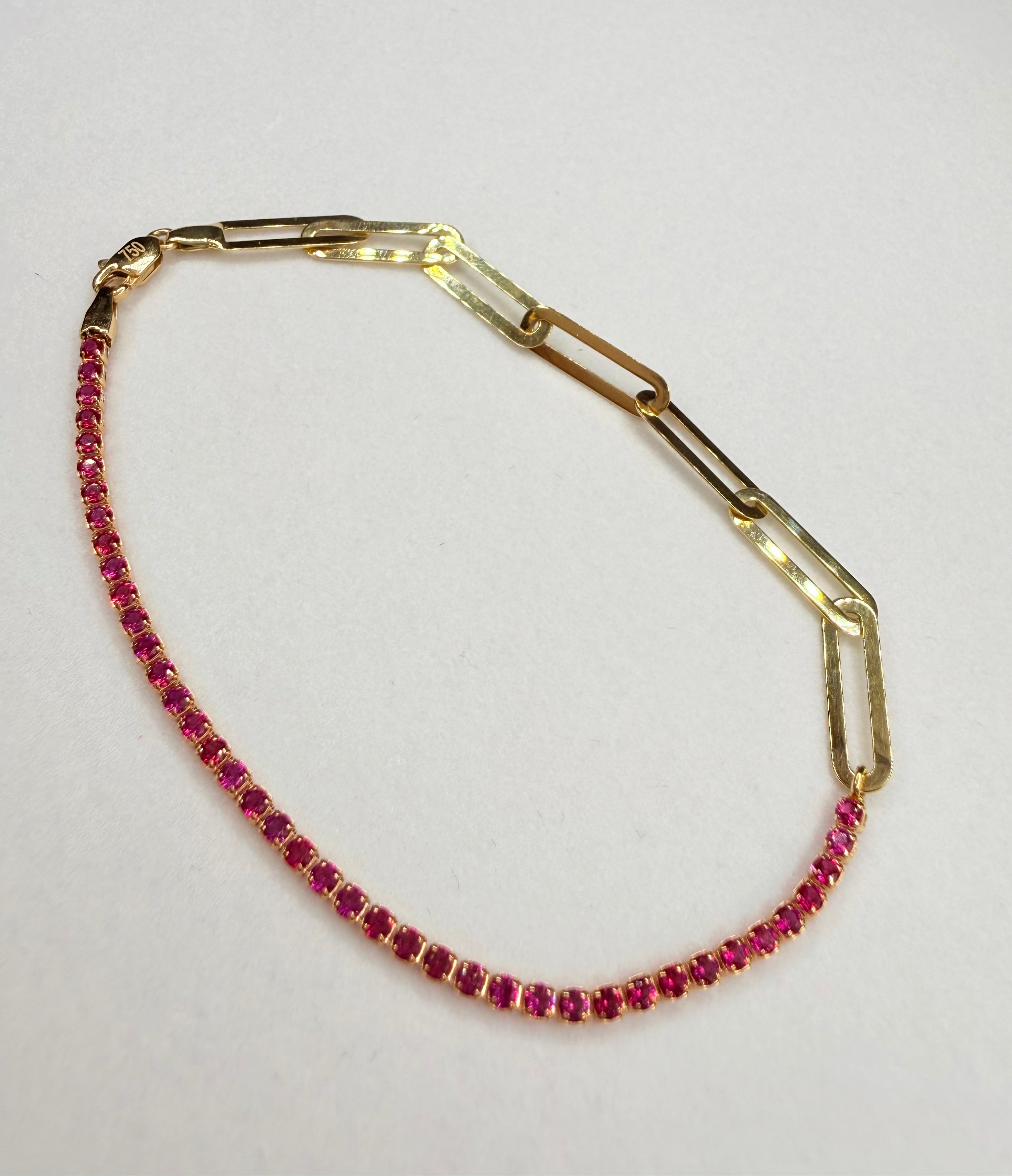 Pulsera estilo Tenis Oro 18K