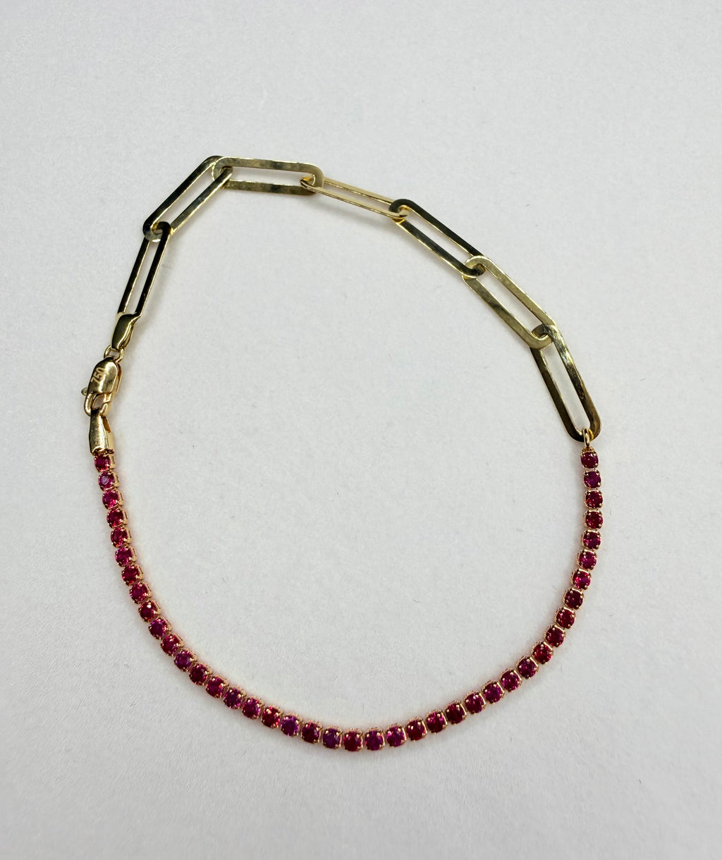 Pulsera estilo Tenis Oro 18K