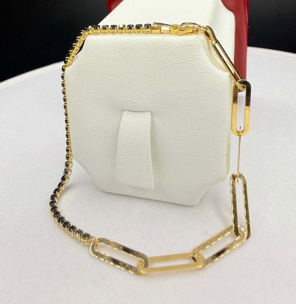 Pulsera estilo Tenis Oro 18K