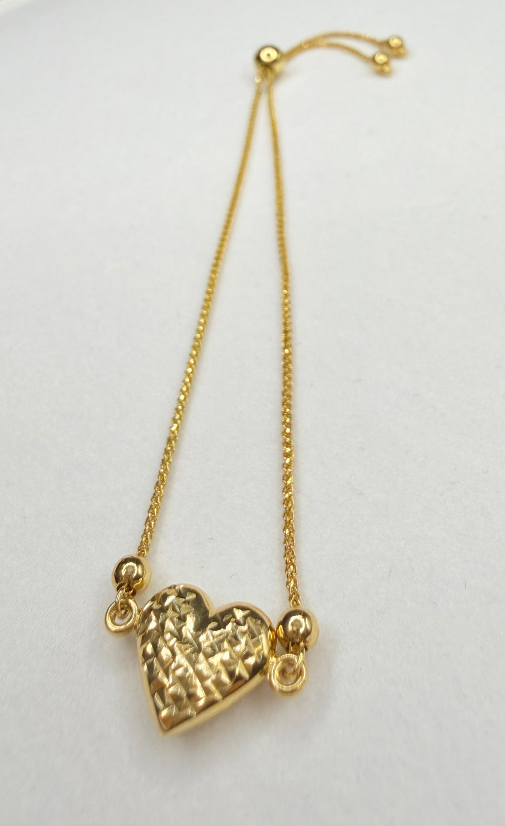 Pulsera Corazón Ajustable Oro 18K 2.15 g