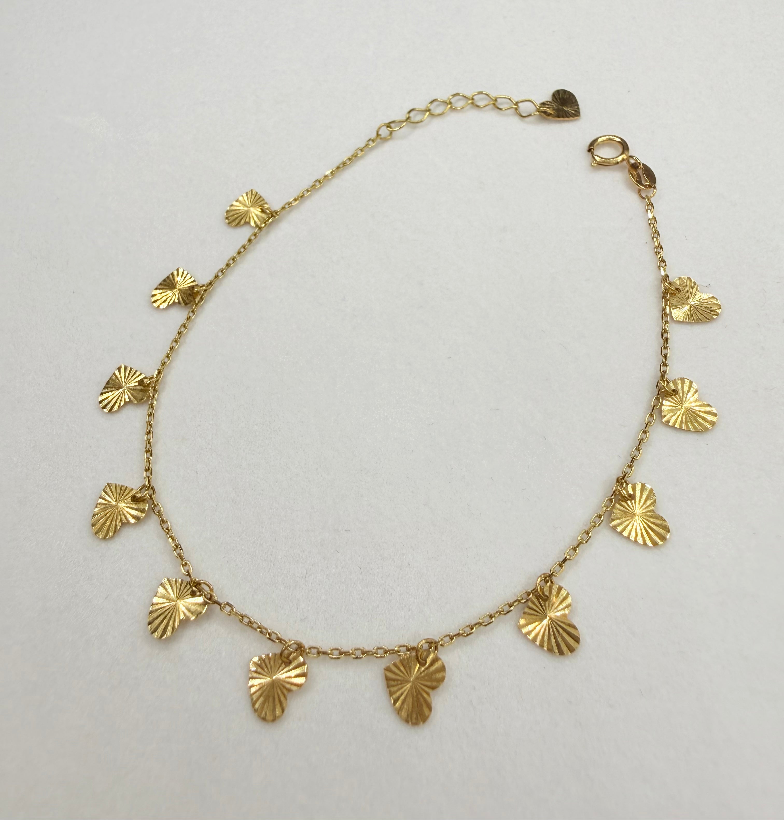 Pulsera Corazones Oro 18K 1.72 g