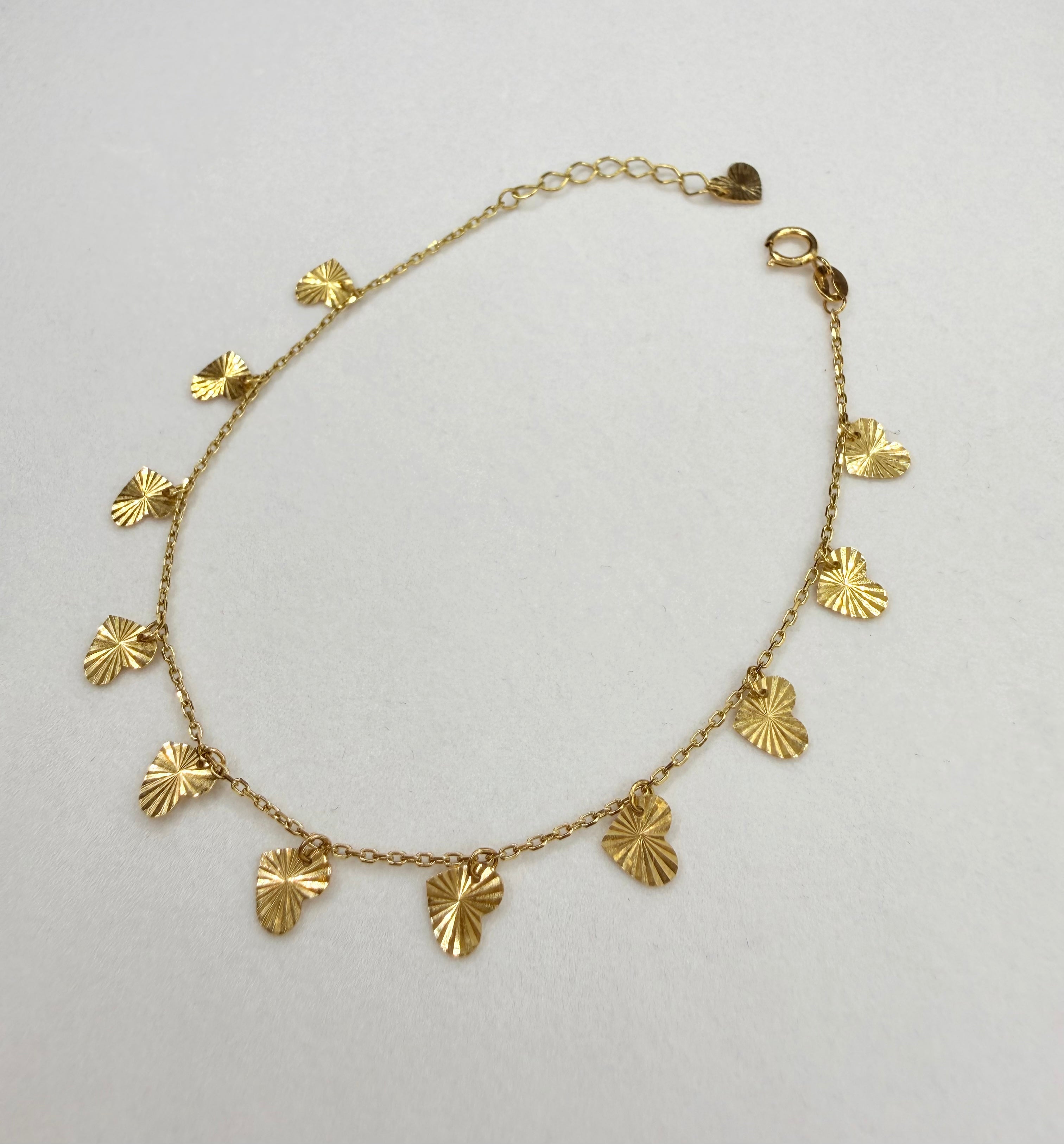 Pulsera Corazones Oro 18K 1.72 g