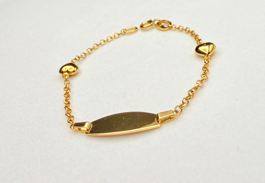 Esclava Placa Bebé Oro 18K 2.40 g
