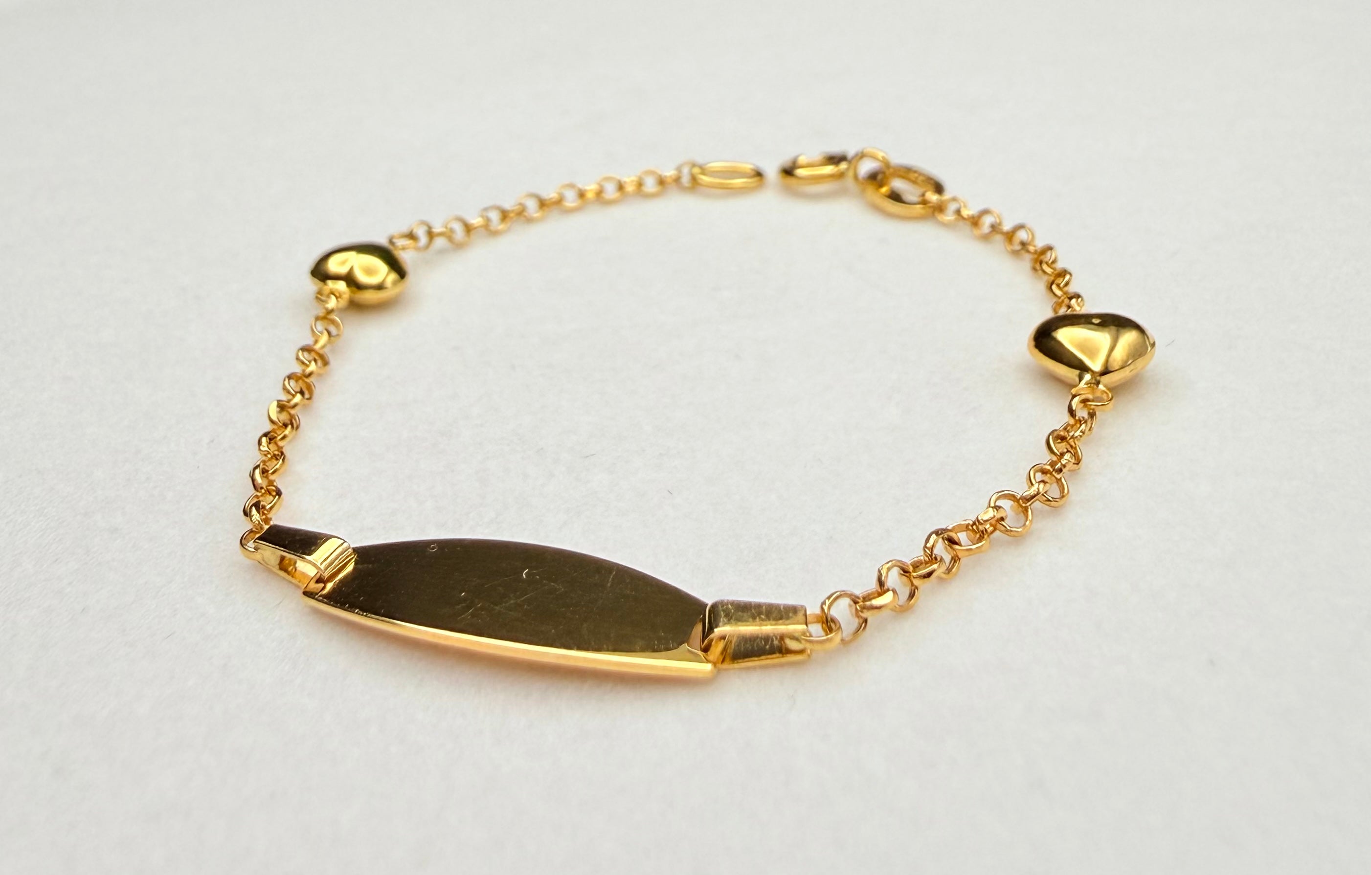Esclava Placa Bebé Oro 18K 2.40 g
