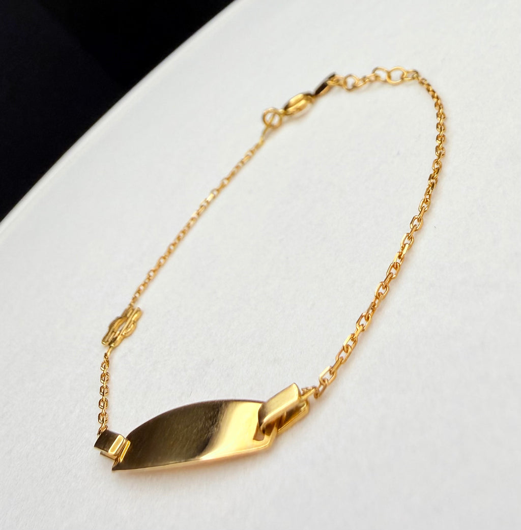 Esclava Placa Bebé Oro 18K 1.75 g