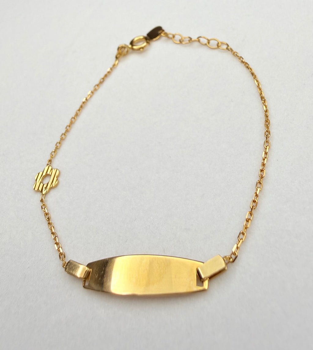 Esclava Placa Bebé Oro 18K 1.75 g