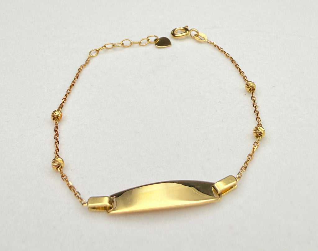 Esclava Placa Bebé Oro 18K 1.73 g