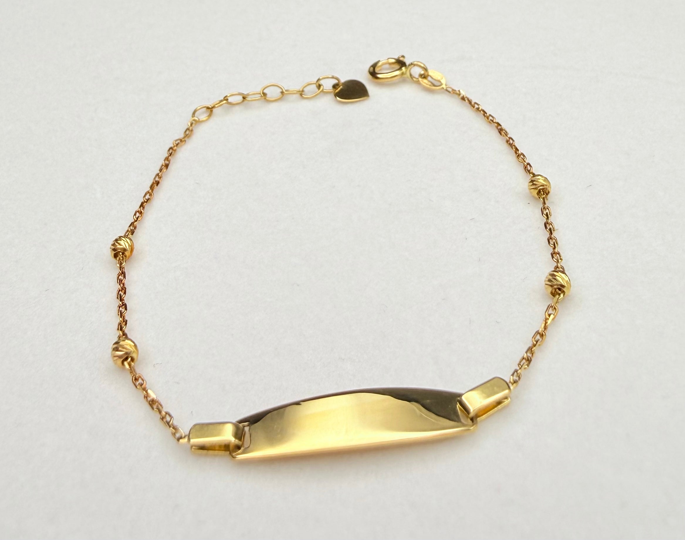 Esclava Placa Bebé Oro 18K 1.73 g