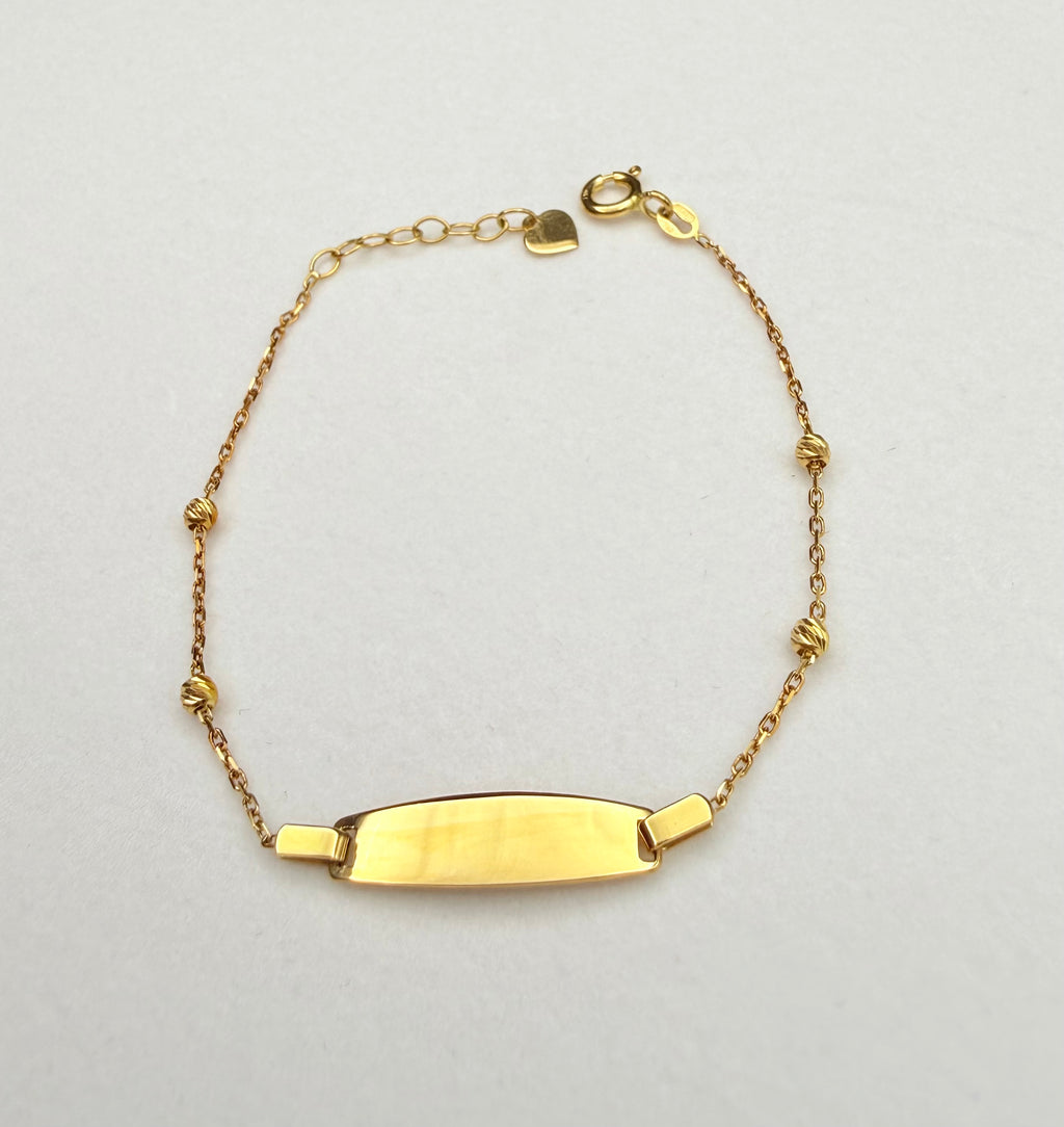 Esclava Placa Bebé Oro 18K 1.73 g