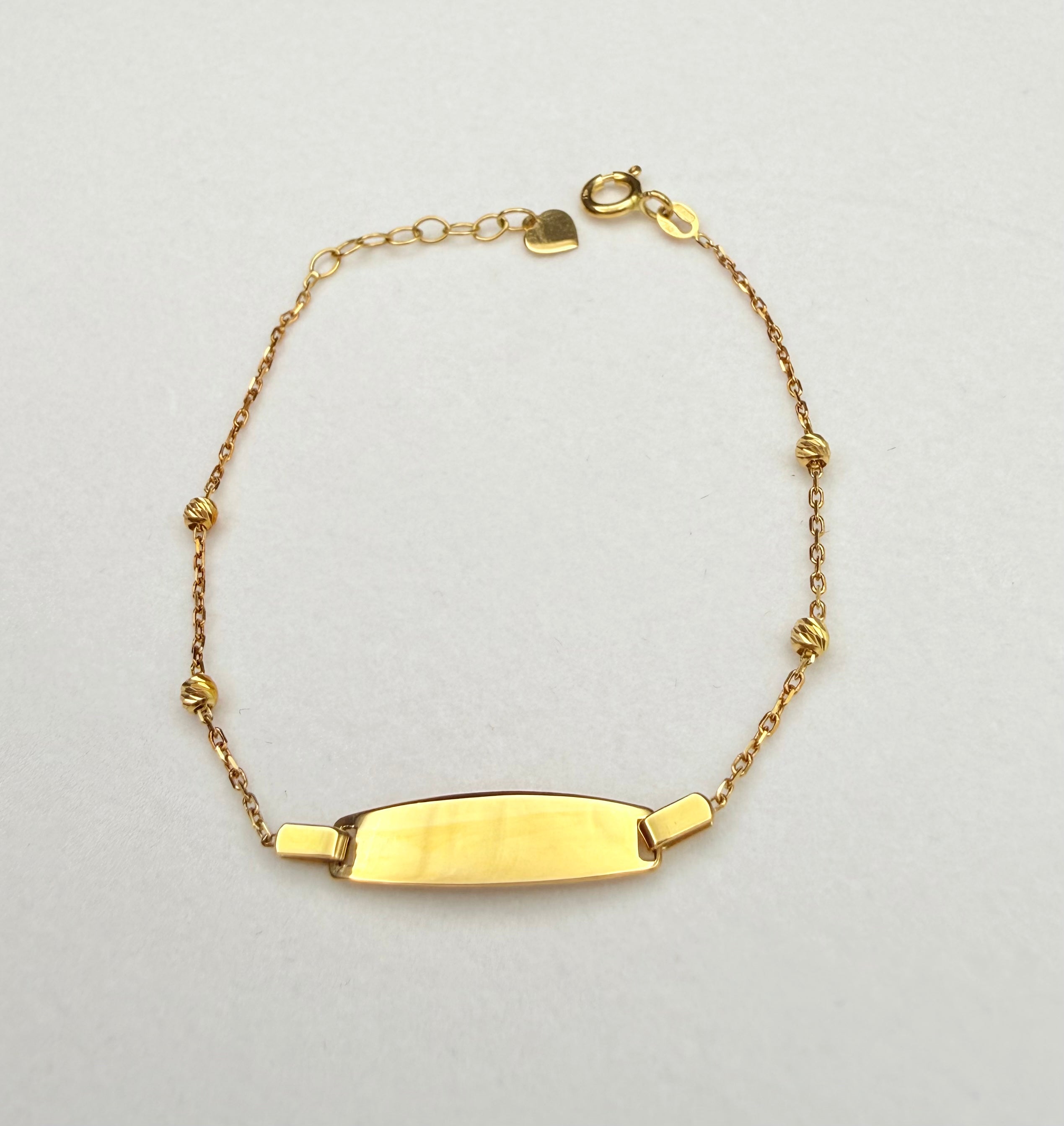 Esclava Placa Bebé Oro 18K 1.73 g