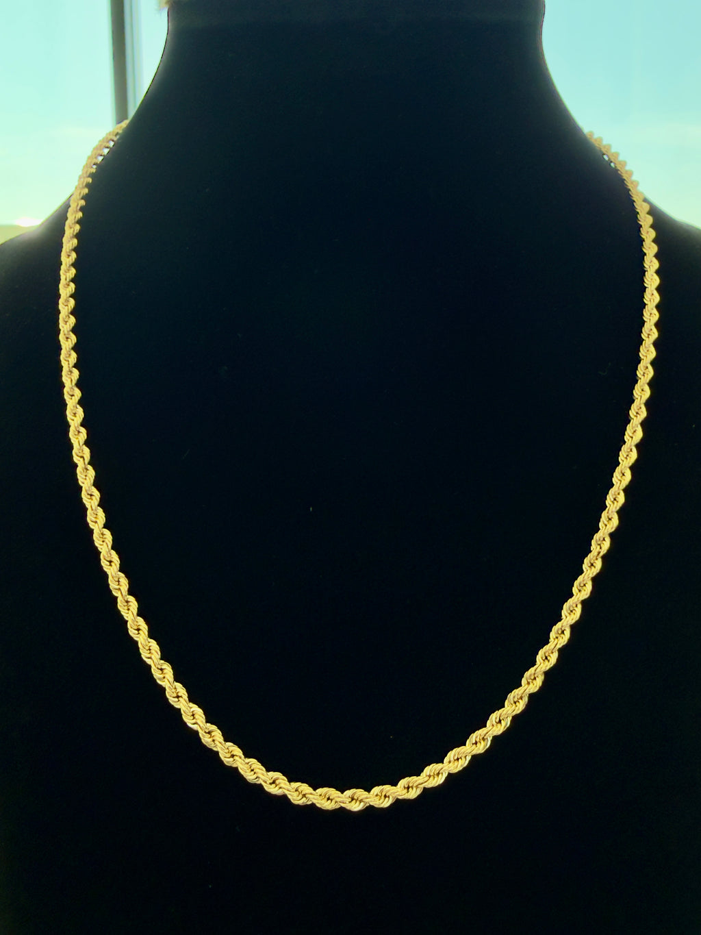 18K Gold Cord Rope & Bow Necklace – 4.60g For Women