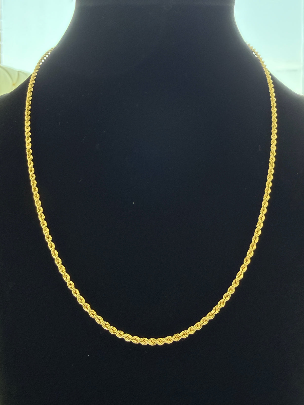 18K Gold Cord Rope & Bow Necklace – 2.65g For Women