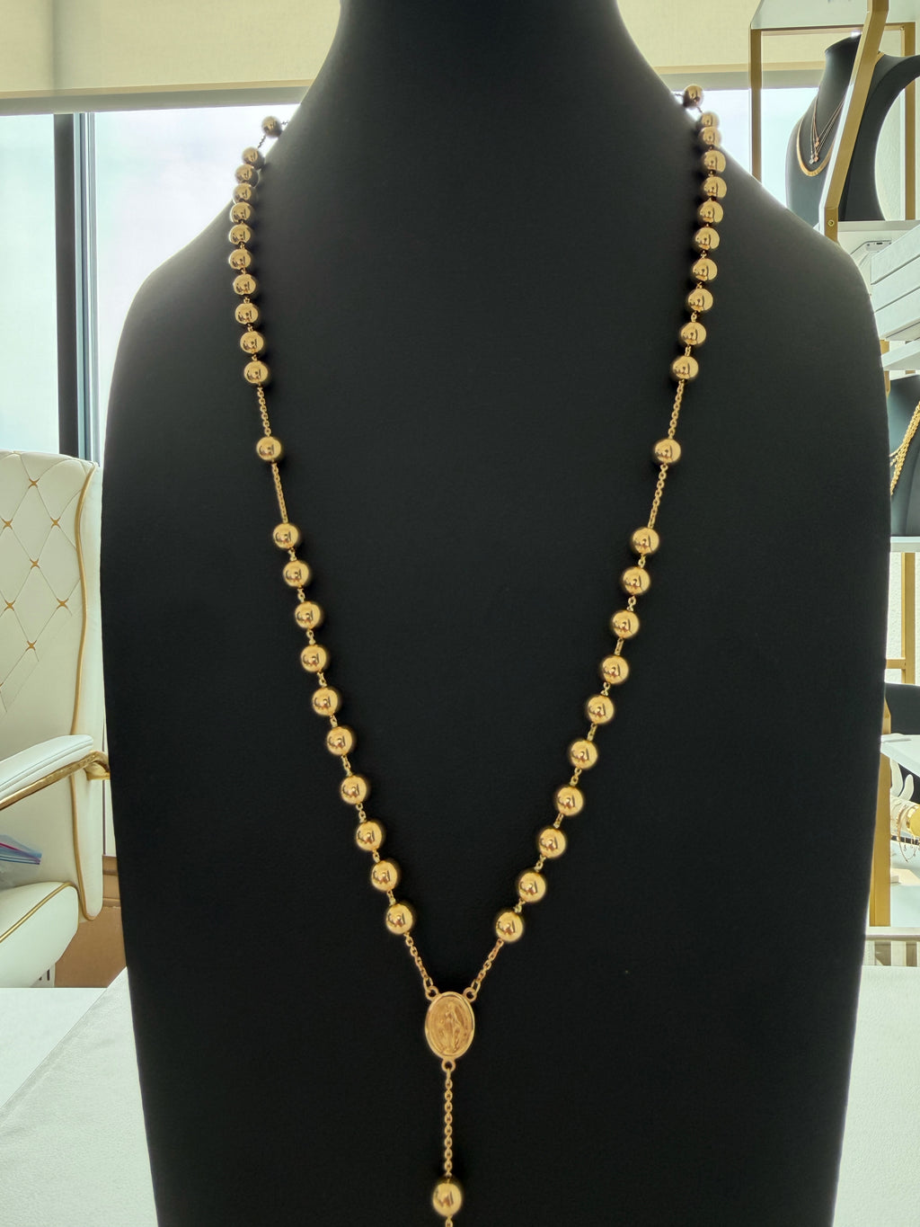 18K Gold Traditional Catholic Rosary Chain For Men