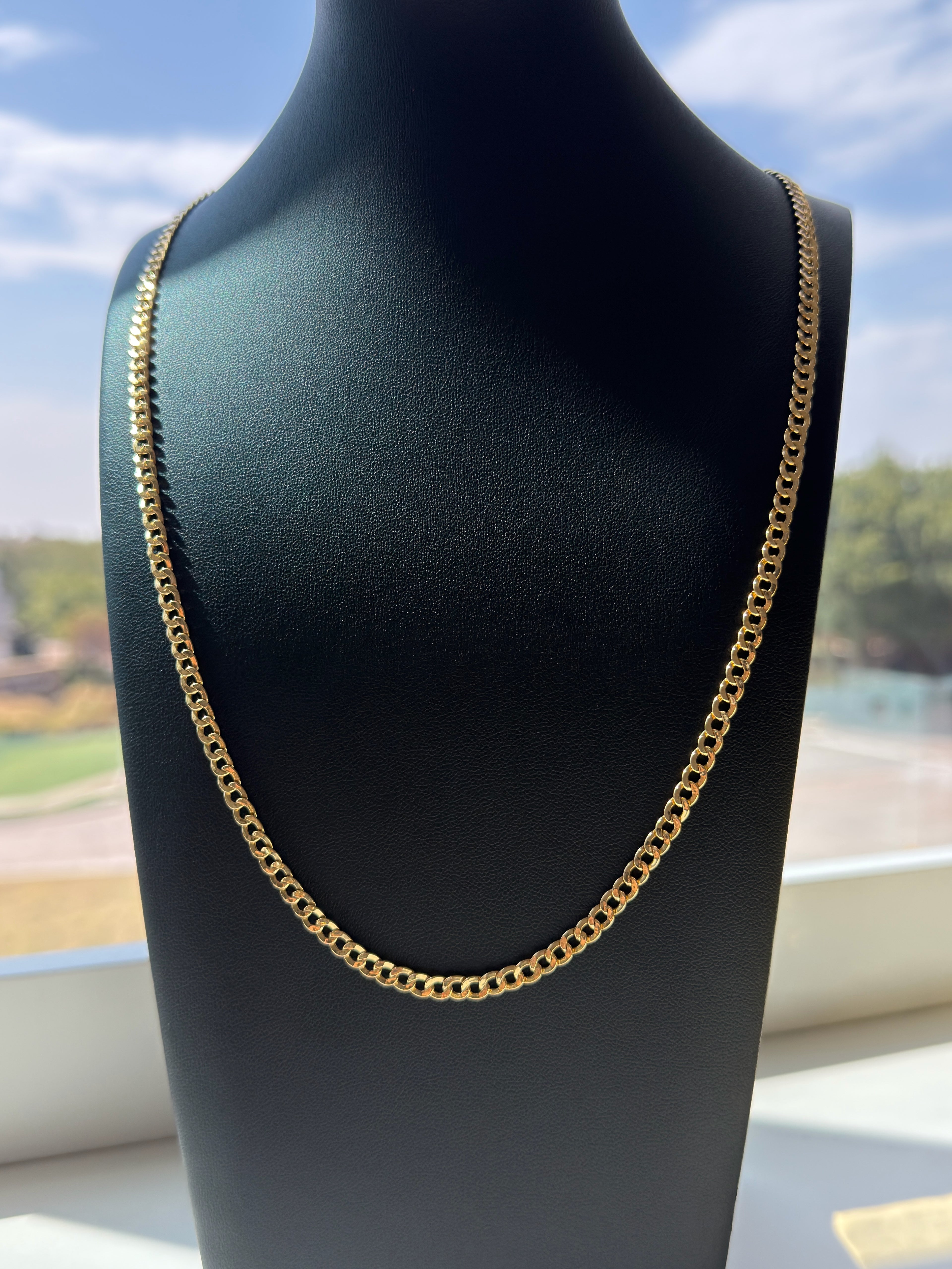 18K Gold Diamond-Cut Cuban Link Chain – 7.84g For Men