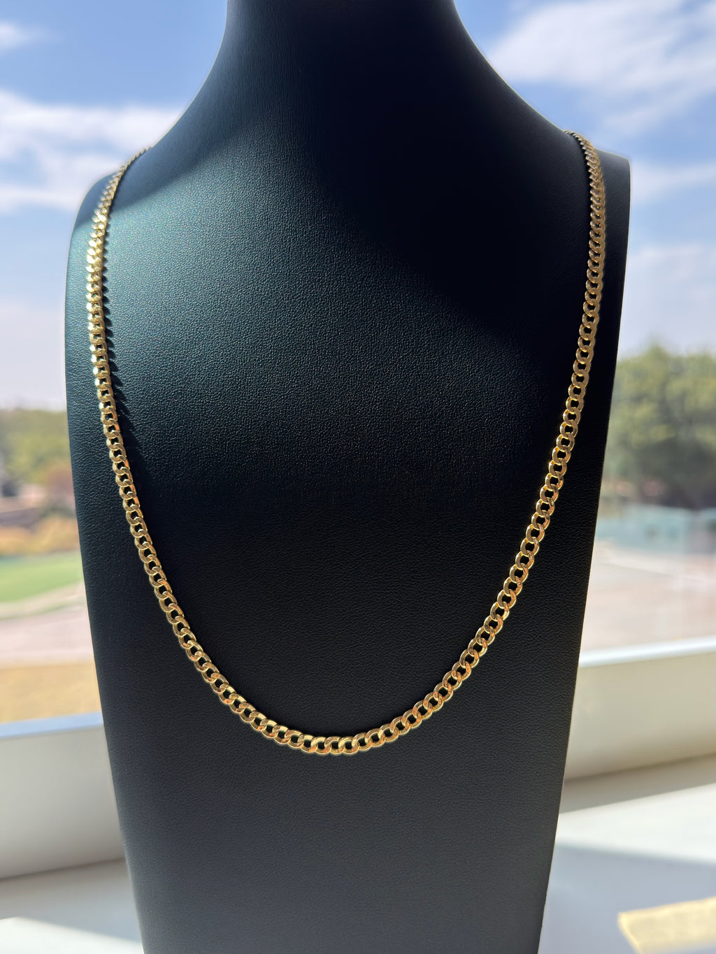 18K Gold Diamond-Cut Cuban Link Chain – 7.84g For Men