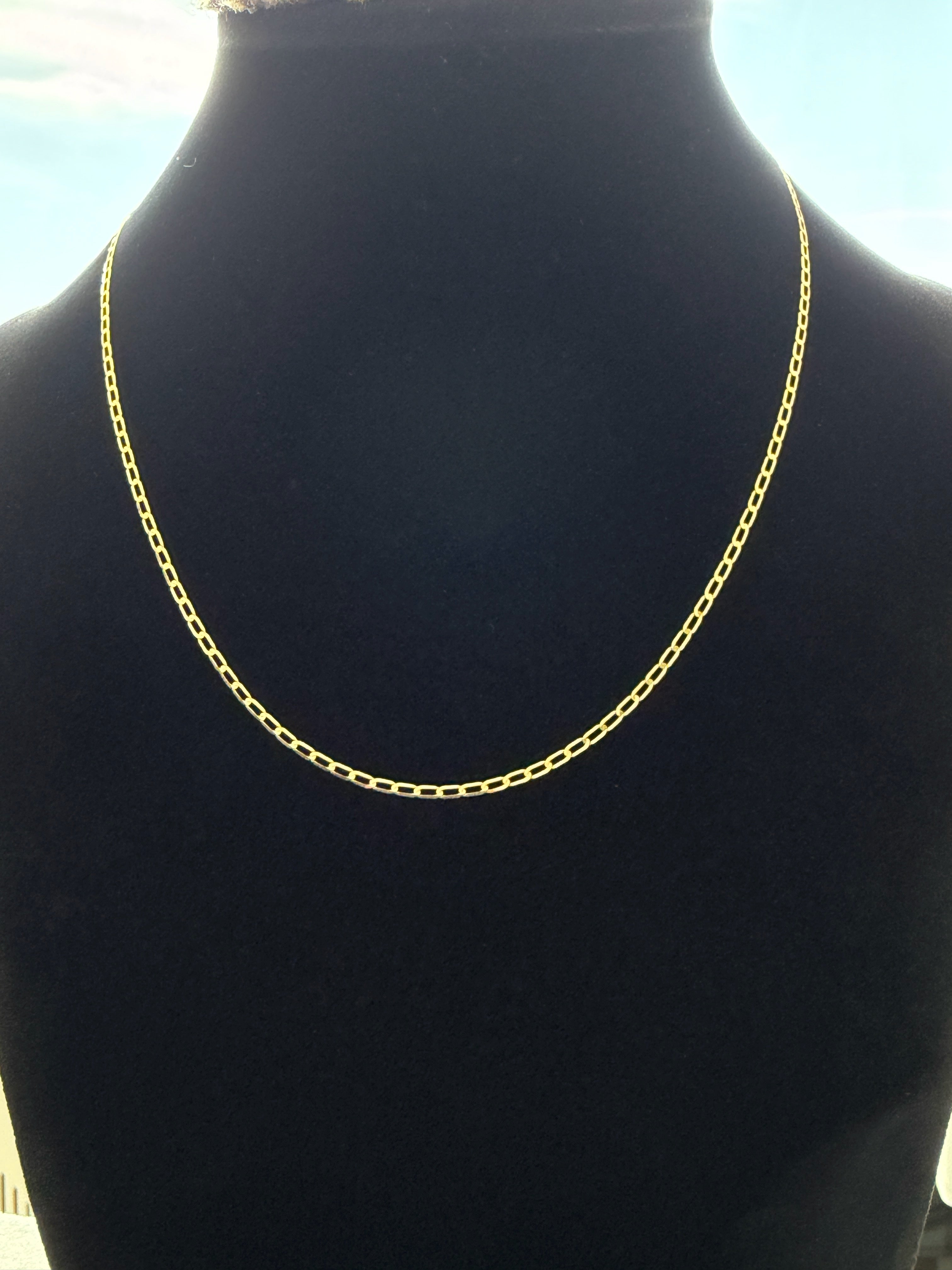 18K Gold Paperclip Chain Necklace For Women