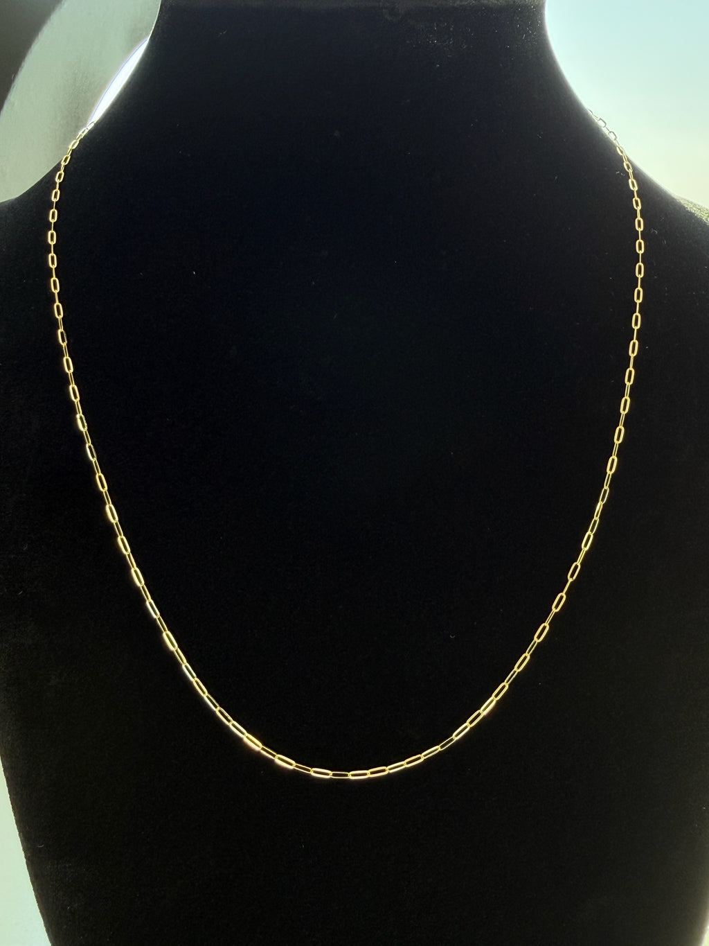 18K Gold Paperclip Chain Necklace – For Women