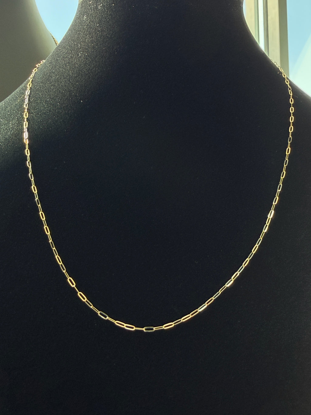 18K Gold Paperclip Chain Necklace – For Women