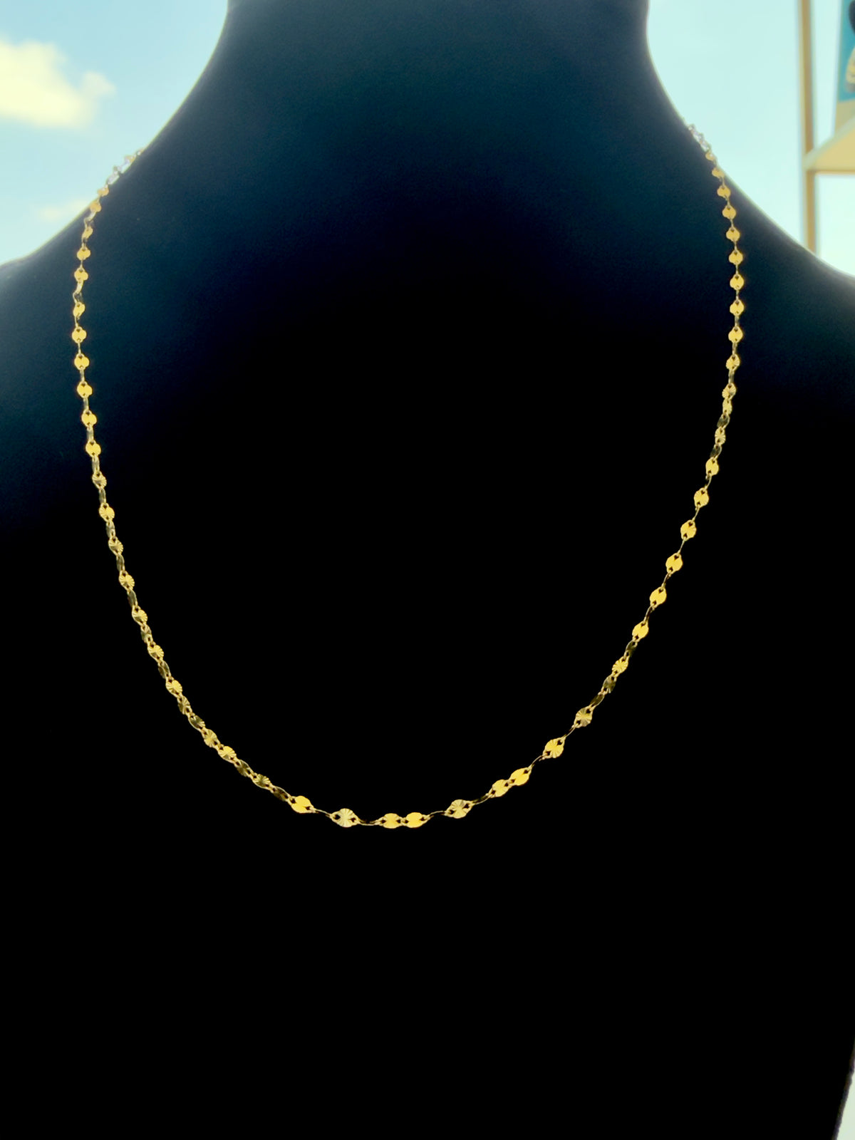 18K Gold Three-Tone Popcorn Chain – 1g For Women