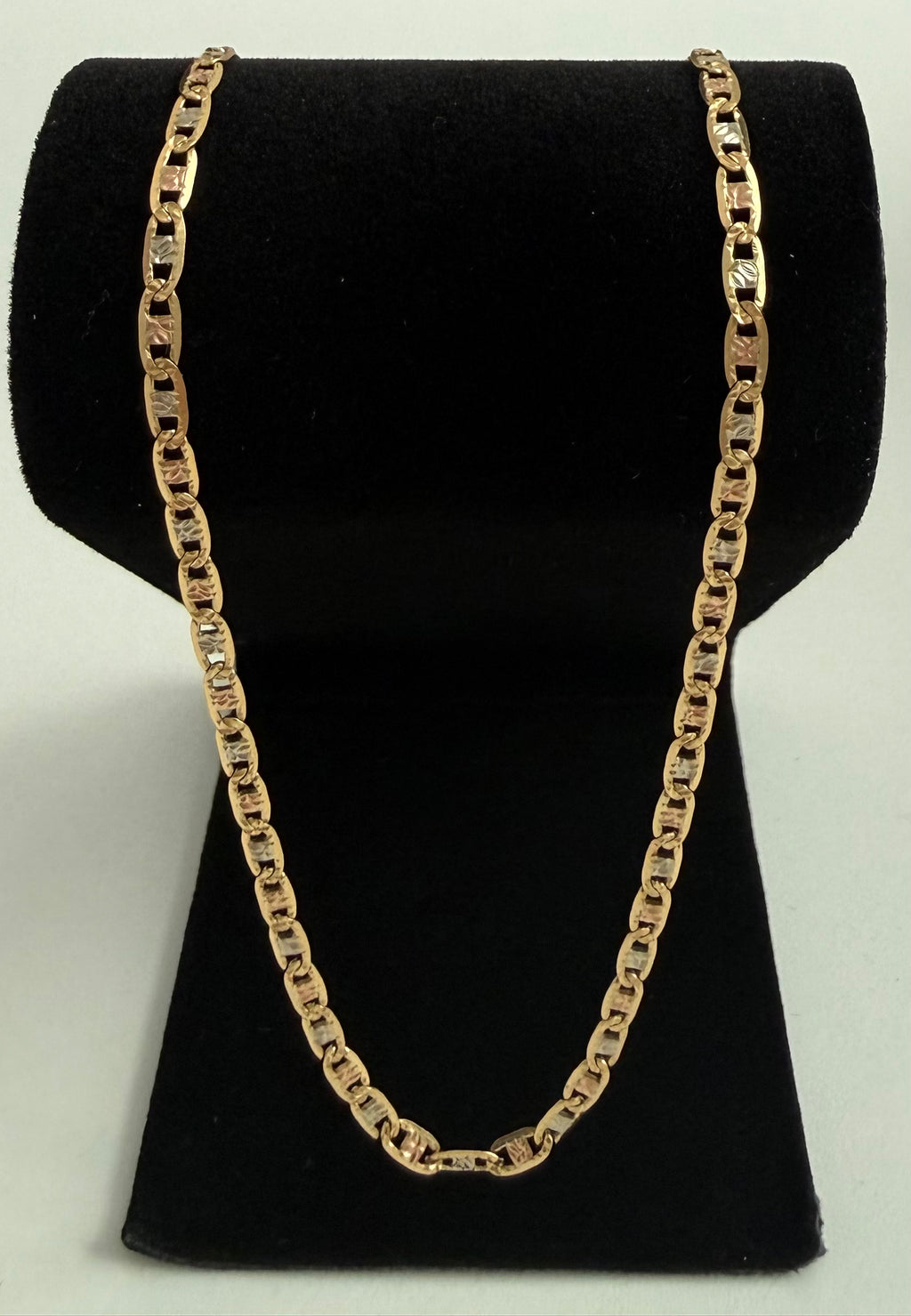 18K Gold Three-Tone Flat Gucci Link Chain – 2.48 g