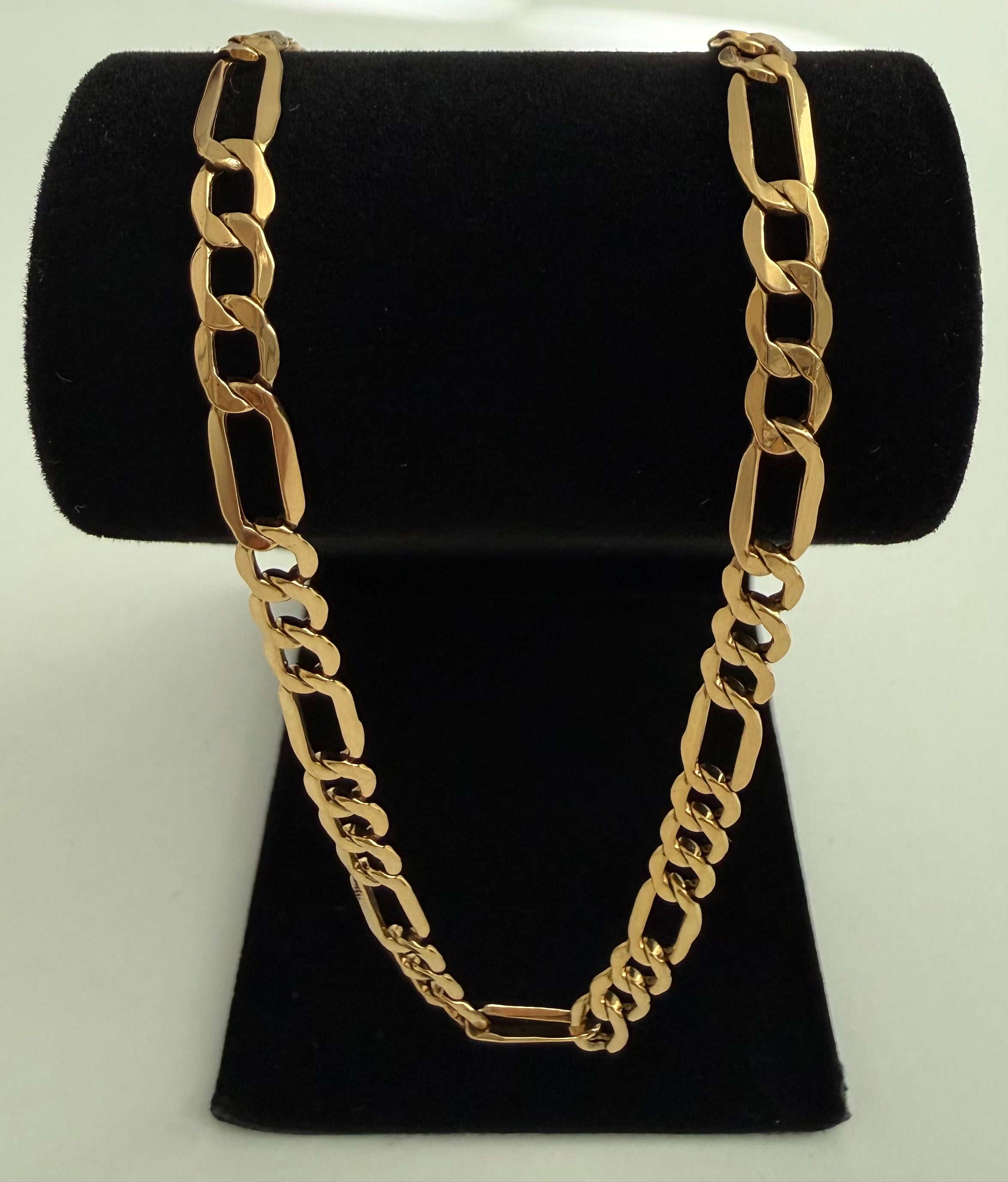 18K Gold Figaro Link Chain – 8.45 g