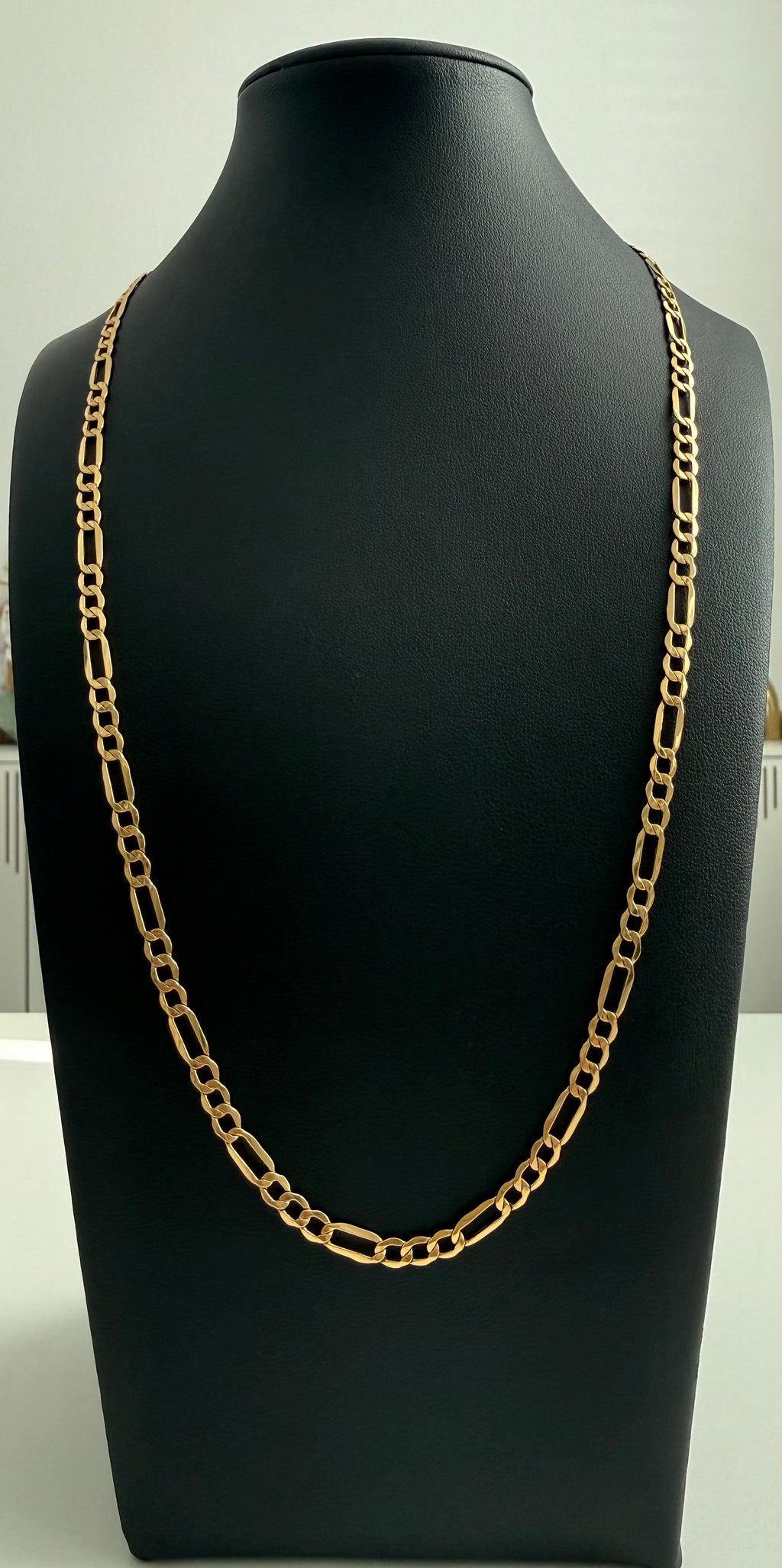 18K Gold Figaro Link Chain – 8.45 g