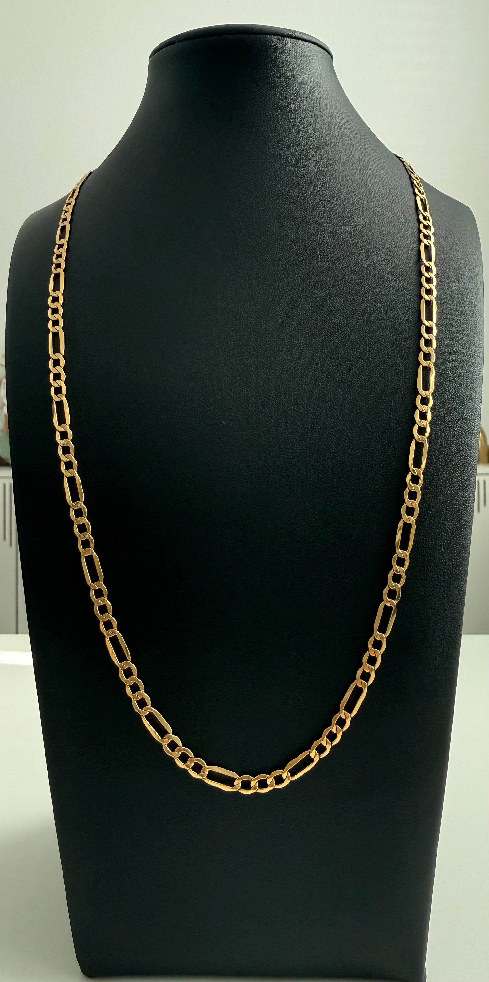 18K Gold Figaro Link Chain – 8.45 g