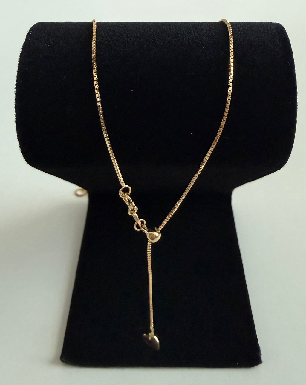 18K Gold Adjustable Venetian Chain with Heart Charm – 2.7 g