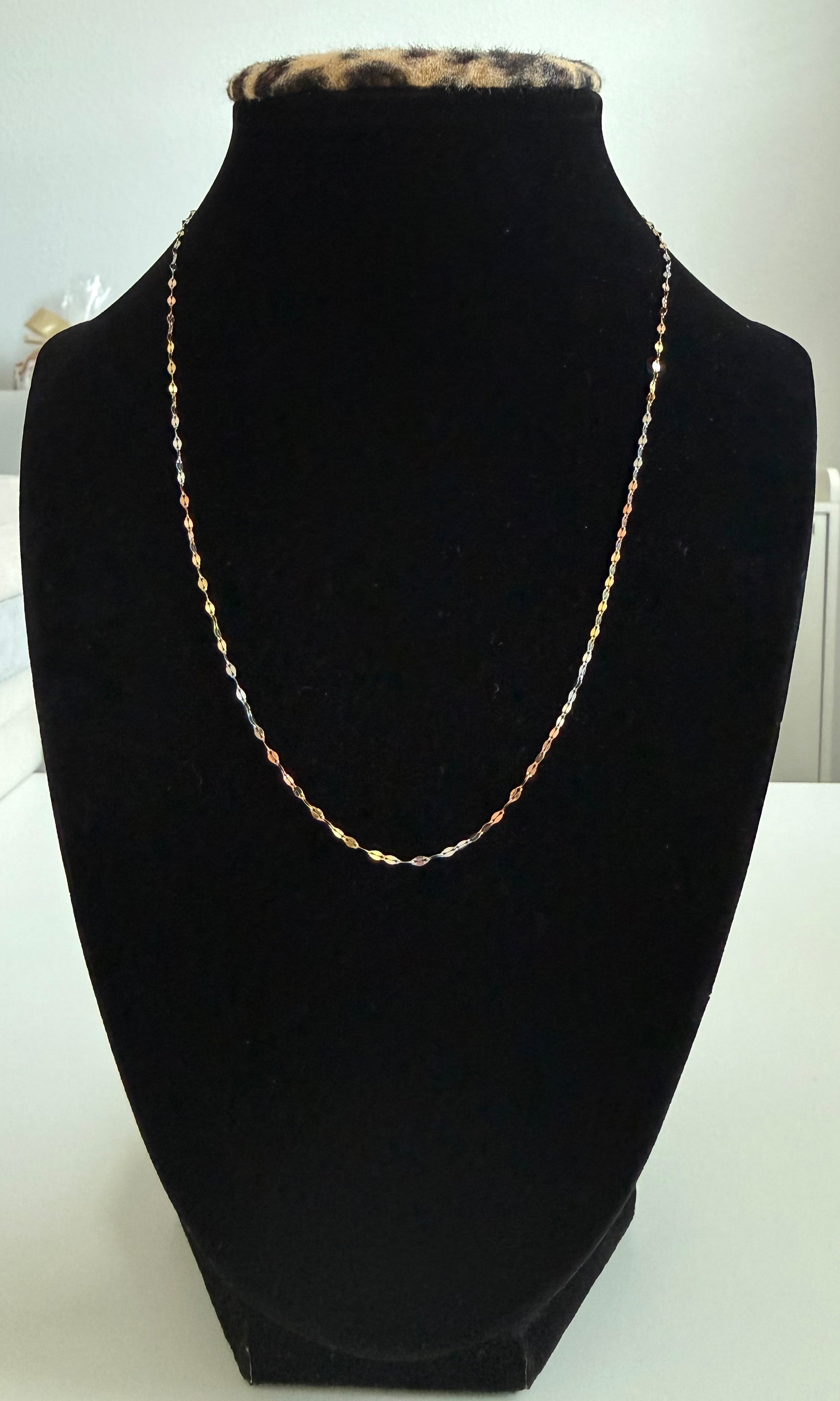 18K Italian Gold Three-Tone Popcorn Chain – 0.98 g