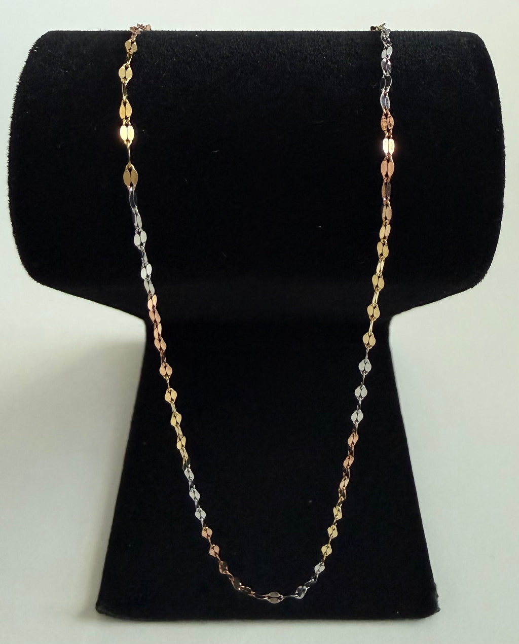 18K Italian Gold Three-Tone Popcorn Chain – 0.98 g