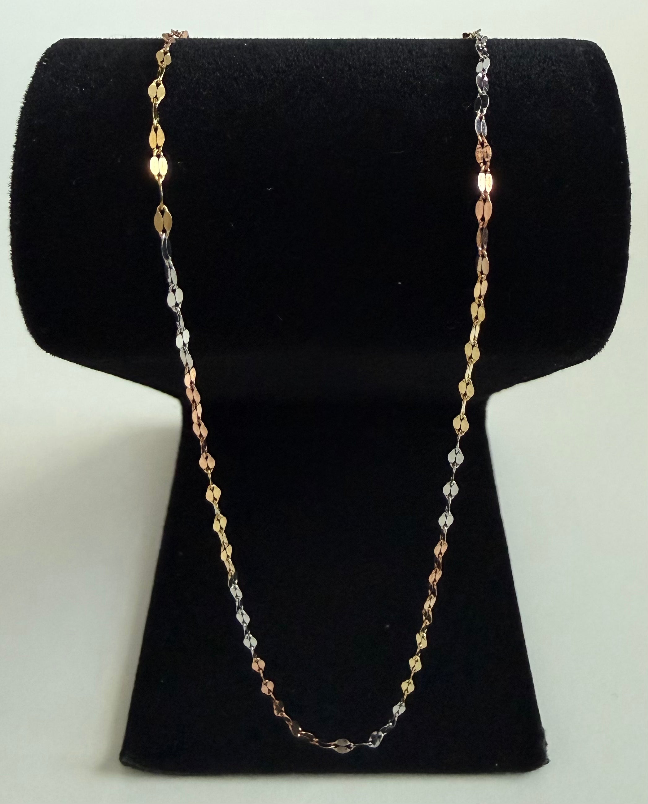 18K Gold Three-Tone Popcorn Chain – 0.91 g