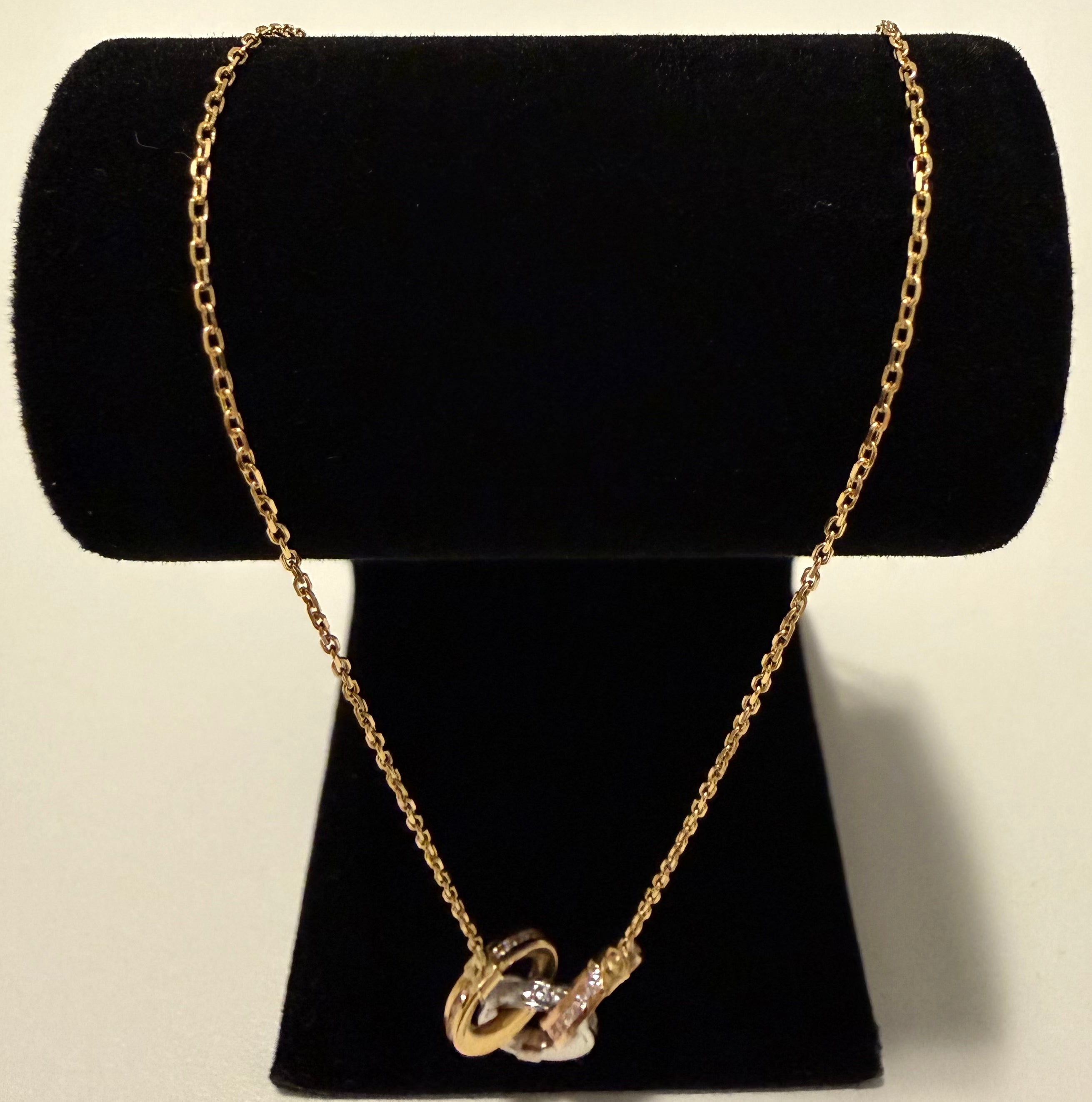 18K Gold Three - Tone Women’s Necklace with Pendant – 2.78 g
