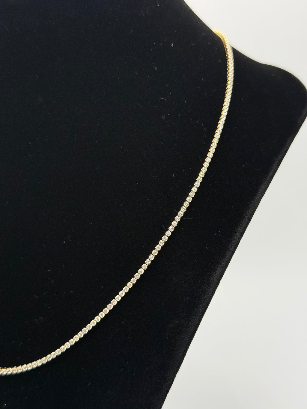 18K Italian Gold Tennis Necklace – 5.37 g