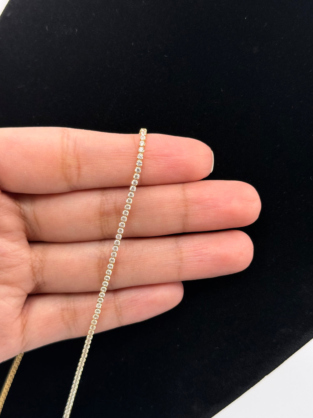 18K Italian Gold Tennis Necklace – 5.37 g