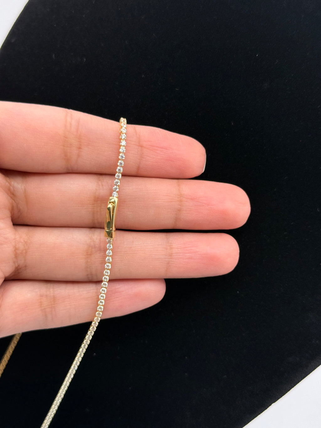 18K Italian Gold Tennis Necklace – 5.37 g