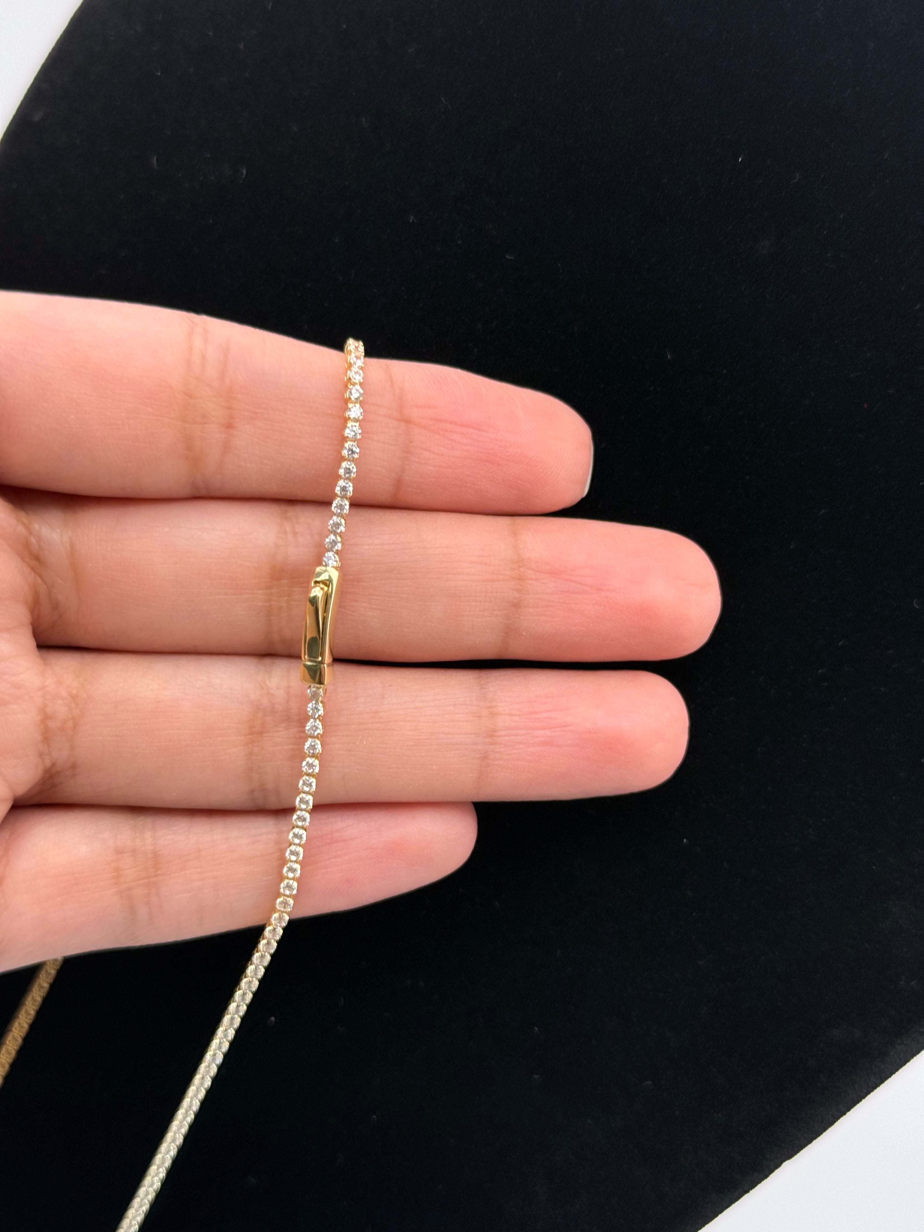 18K Italian Gold Tennis Necklace – 5.37 g