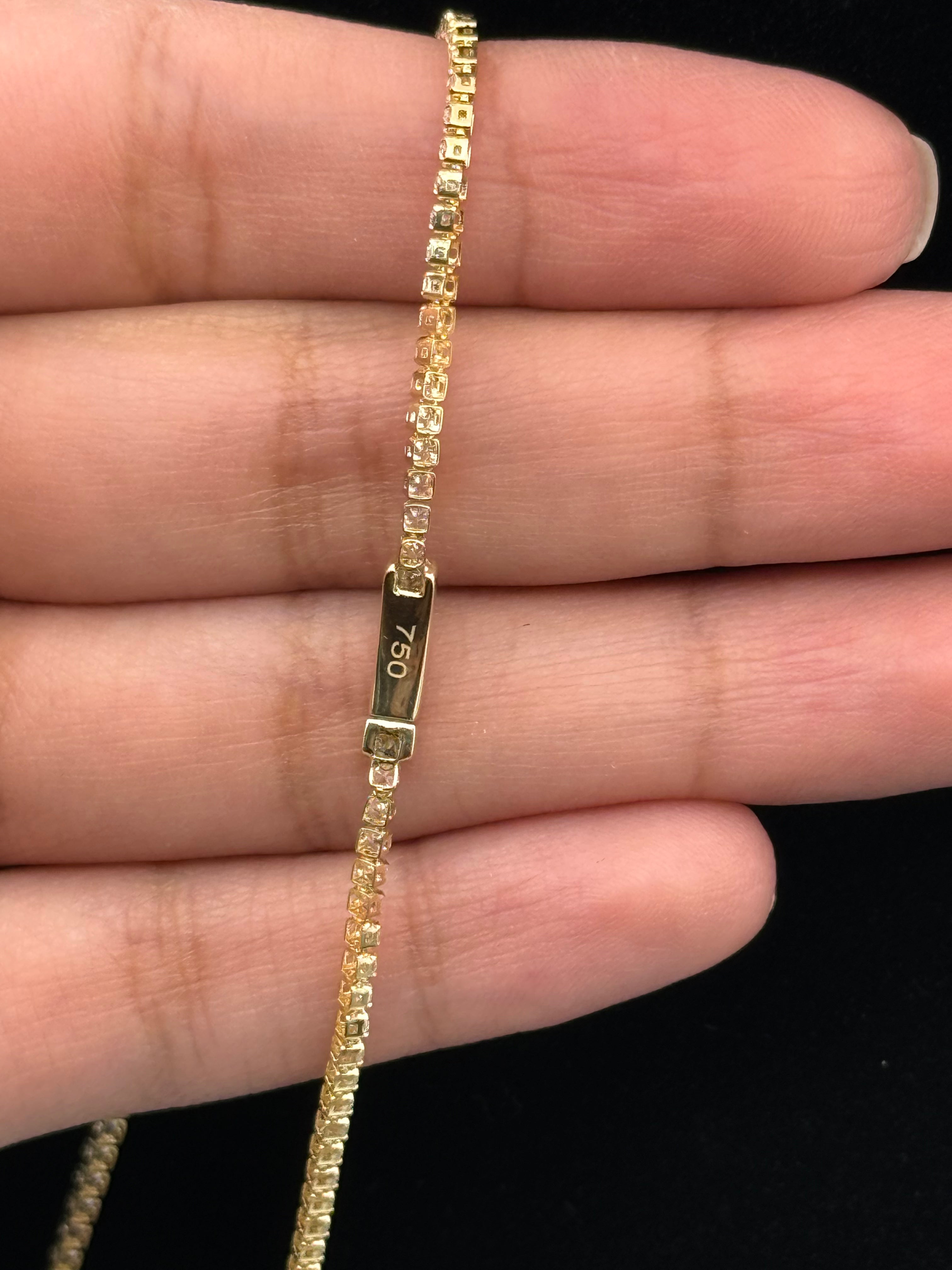 18K Italian Gold Tennis Necklace – 5.37 g